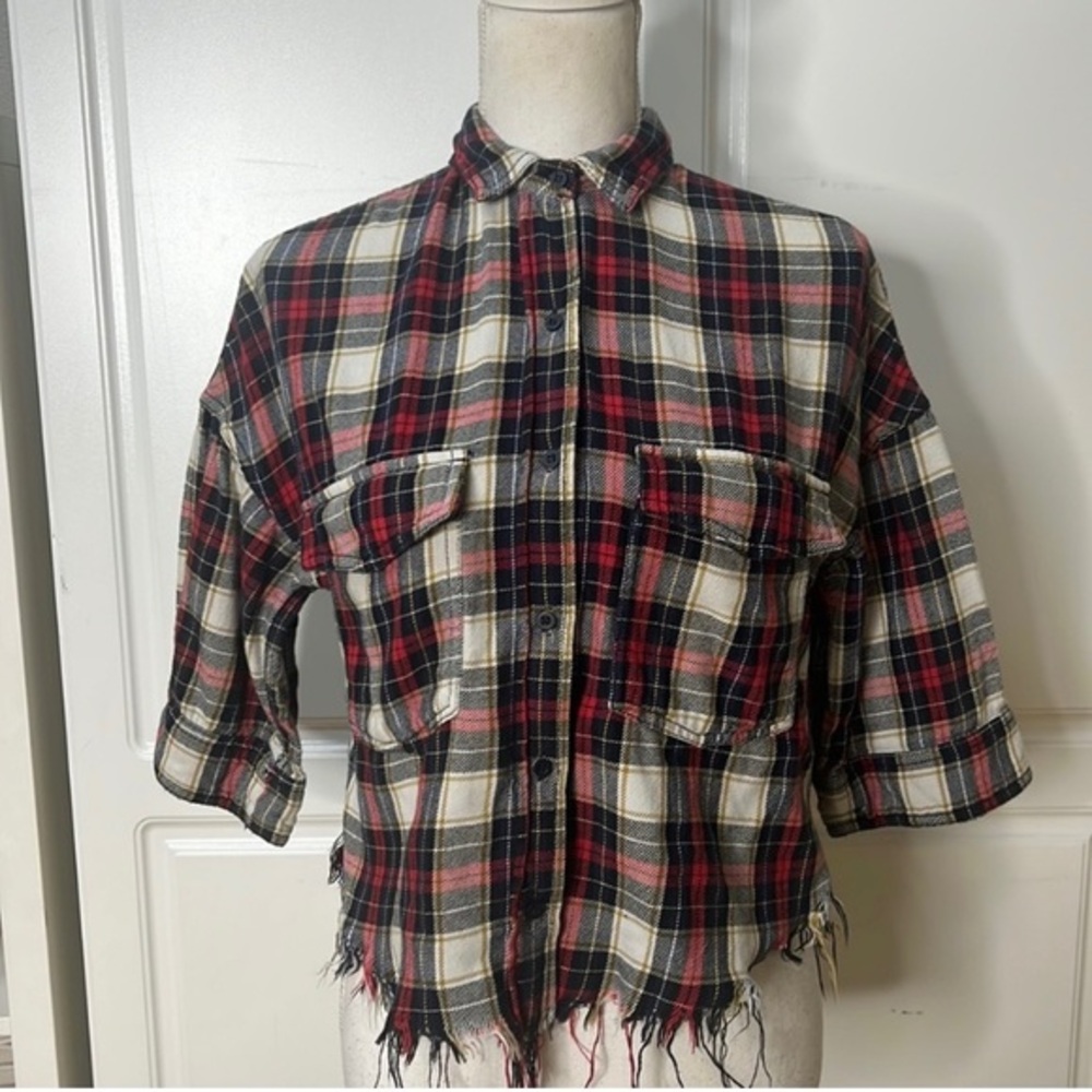 Zara plaid cropped shirt
